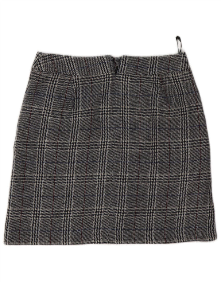 Marks & Spencer Womens Mini Skirt UK 8 Small W28  Grey Houndstooth Acrylic