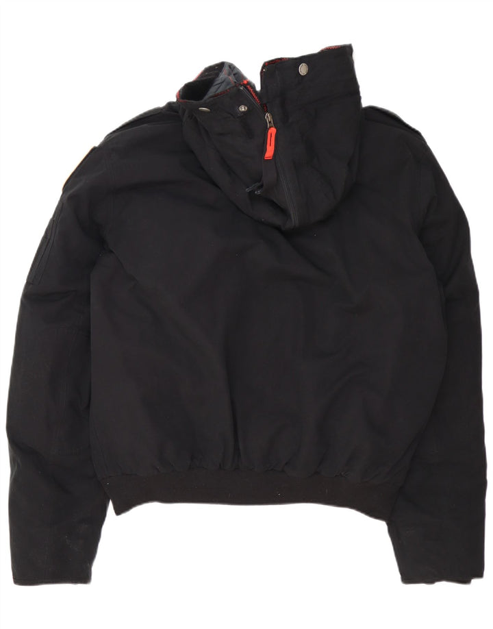 Tommy Hilfiger Mens Denizen Hooded Bomber Jacket UK 42 XL Black Polyester