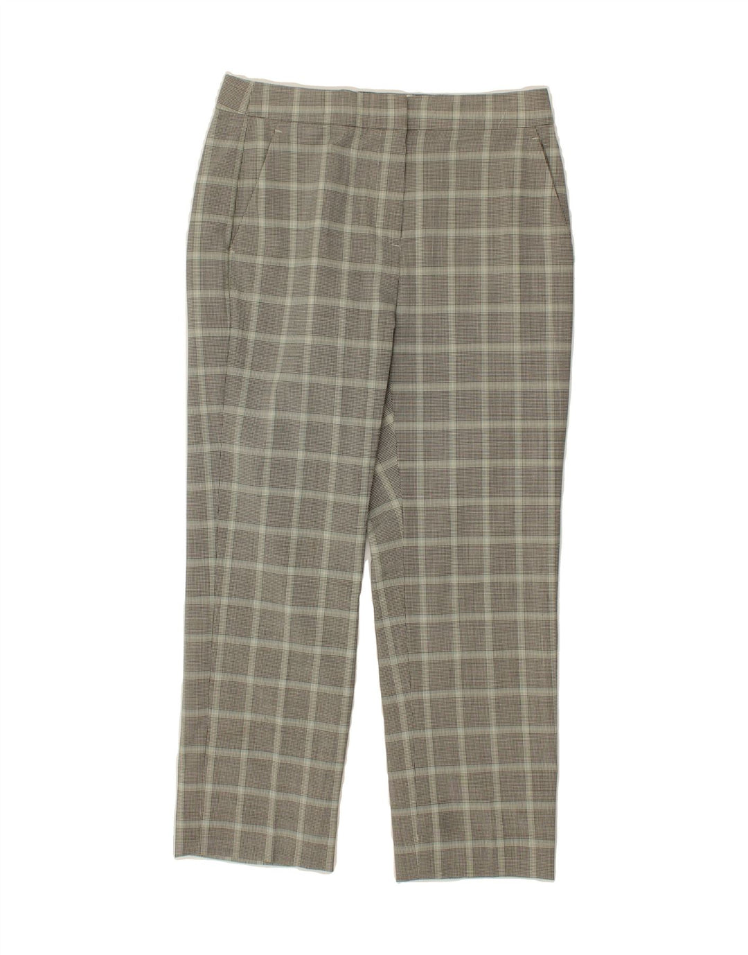 J. CREW Womens Kate Straight Chino Trousers US 6 Medium W30 L26 Grey Check Vintage J. Crew and Second-Hand J. Crew from Messina Hembry 
