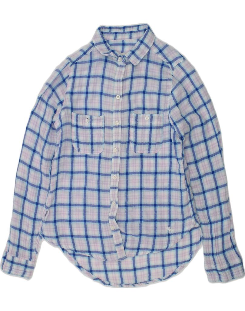 ABERCROMBIE & FITCH Girls Shirt 11-12 Years Medium Blue Check Cotton | Vintage Abercrombie & Fitch | Thrift | Second-Hand Abercrombie & Fitch | Used Clothing | Messina Hembry 