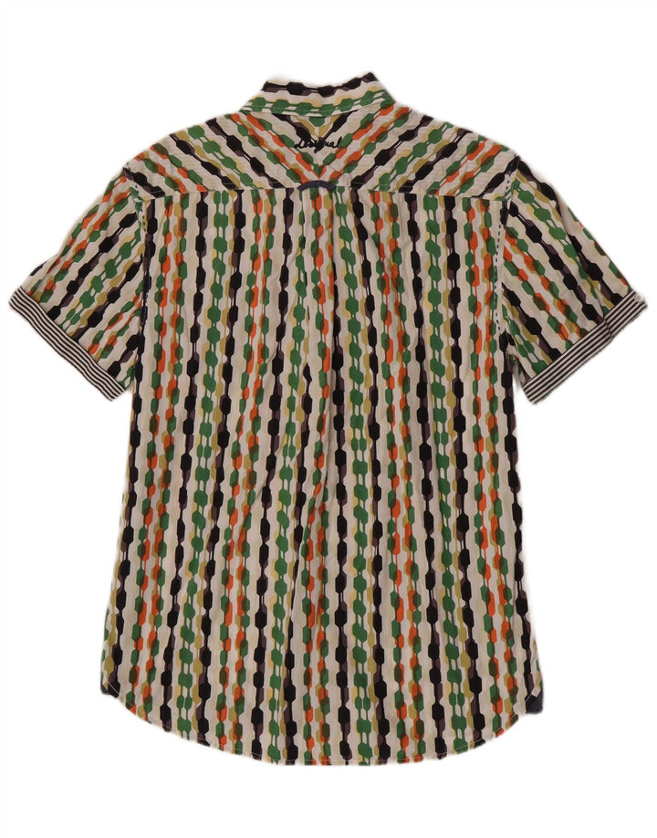 Desigual Mens Short Sleeve Regular Fit Shirt Large Multicoloured Geometric