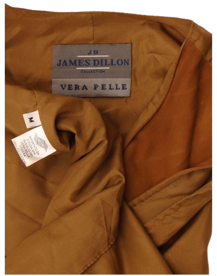 James Dillon Mens Suede Waistcoat Medium Beige Leather