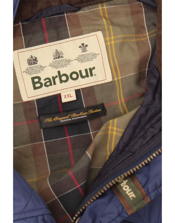BARBOUR Mens Quilted Jacket UK 44 2XL Blue