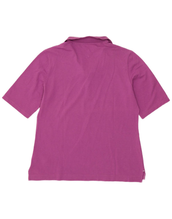 Tommy Hilfiger Womens Polo Shirt UK 16 Large Purple Cotton