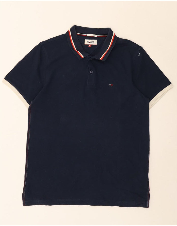 Tommy Hilfiger Mens Polo Shirt XL Navy Blue Cotton