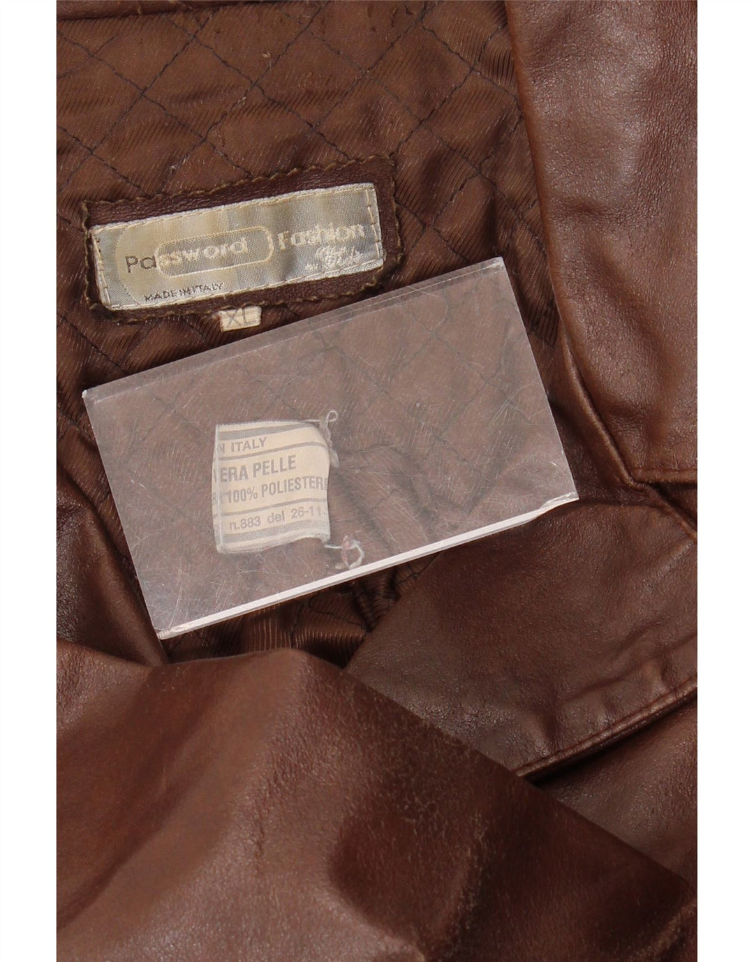 VINTAGE Womens Leather Coat UK 18 XL Brown Leather