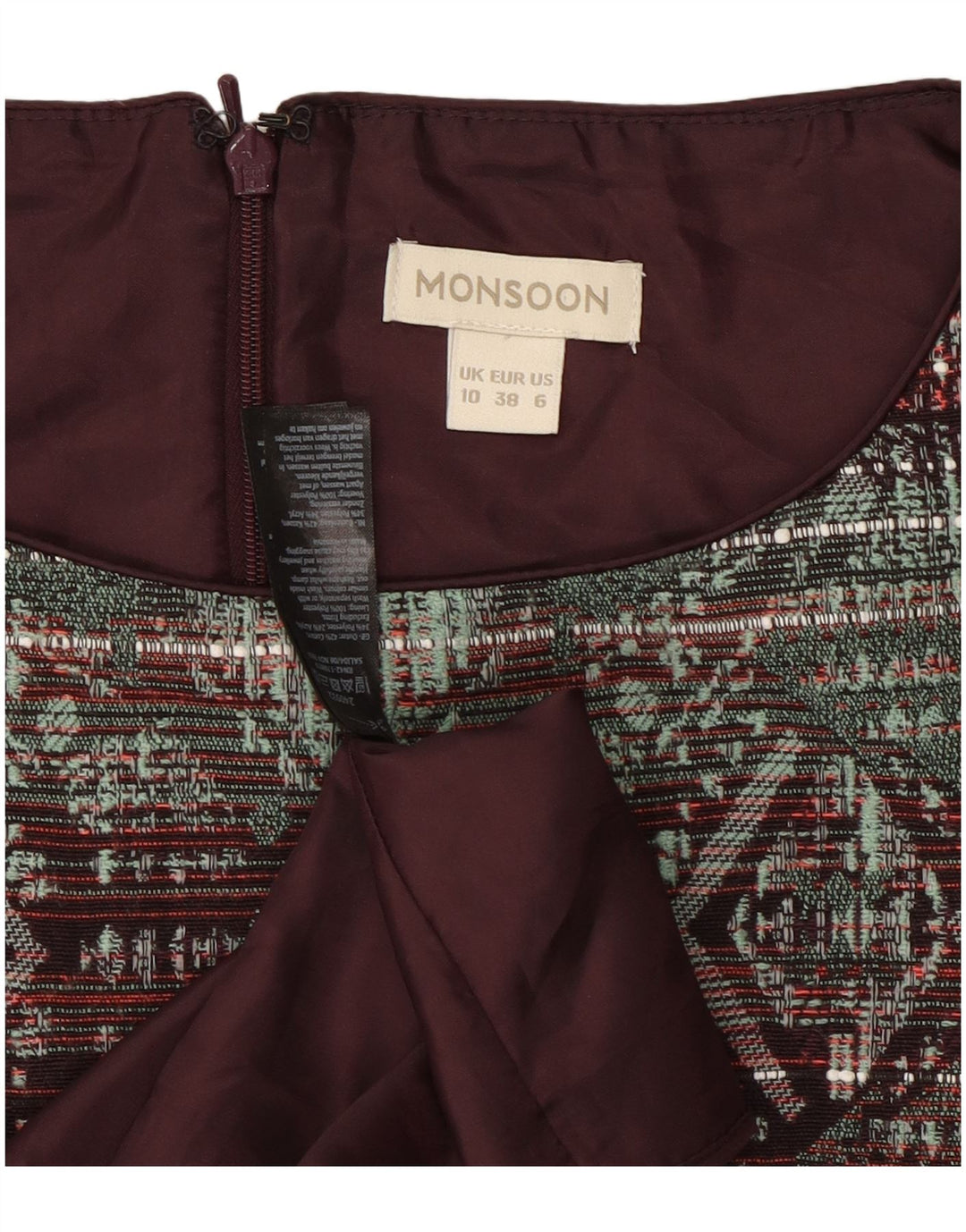 Monsoon Womens Shift Dress UK 10 Small Multicoloured Geometric