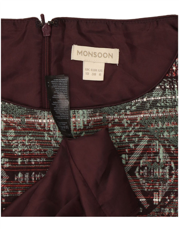 Monsoon Womens Shift Dress UK 10 Small Multicoloured Geometric