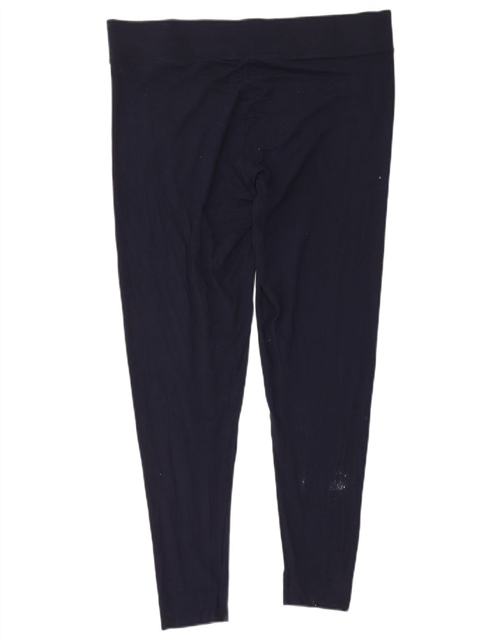 Marks & Spencer Womens Leggings UK 18 XL Navy Blue Viscose