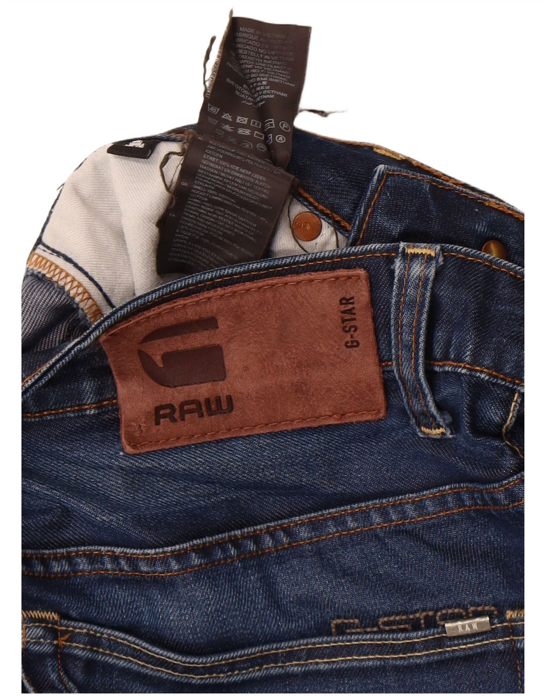 G-Star Mens 3301 Straight Jeans W32 L30 Blue Cotton