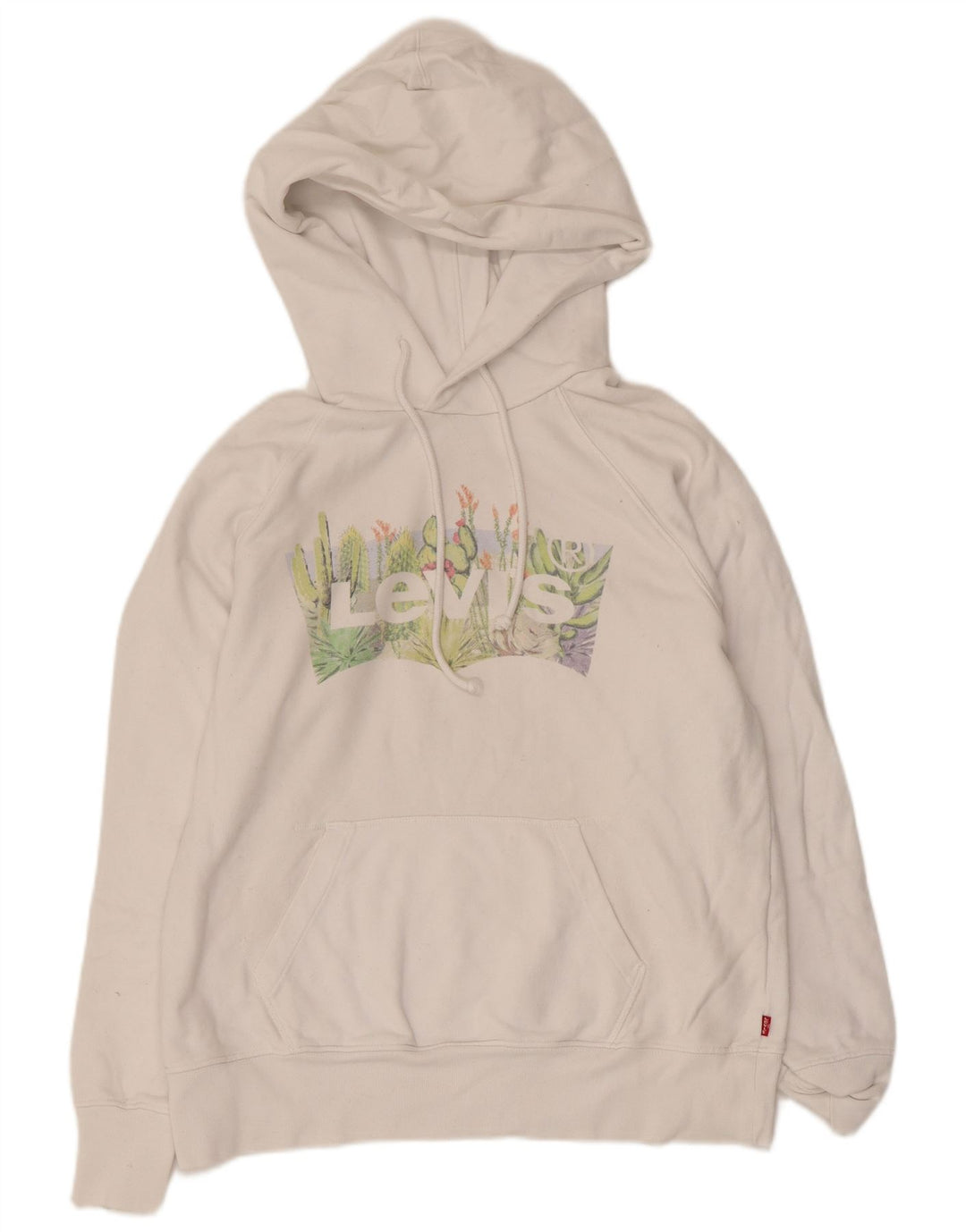 Levi's Womens Graphic Oversized Hoodie Jumper UK 6 XS White