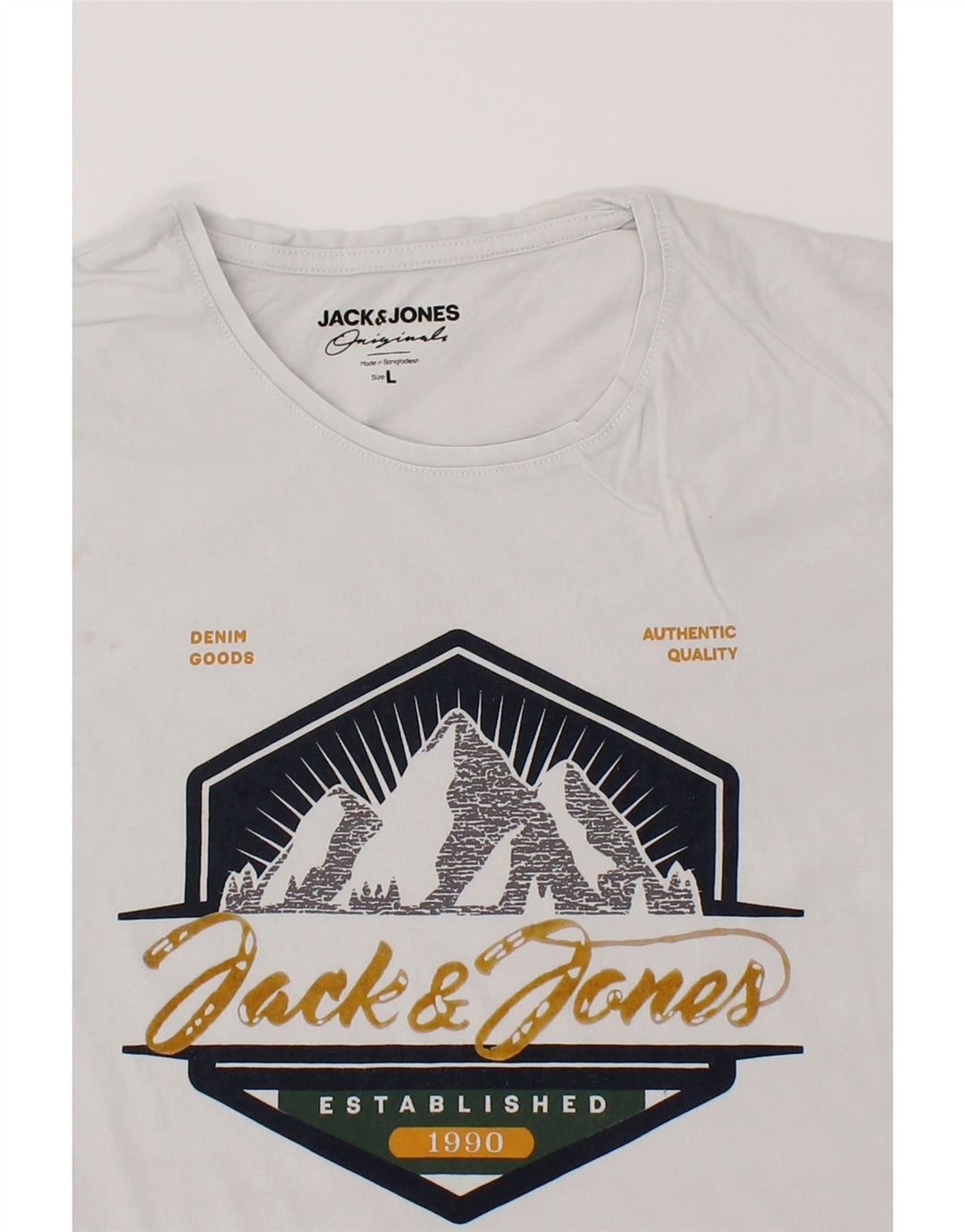 JACK & JONES Womens Graphic T-Shirt Top UK 14 Large White Vintage Jack & Jones and Second-Hand Jack & Jones from Messina Hembry 