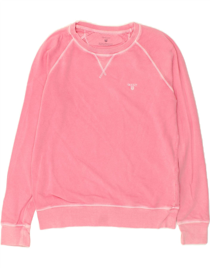 GANT Womens Oversized Sweatshirt Jumper UK 6 XS Pink Cotton | Vintage Gant | Thrift | Second-Hand Gant | Used Clothing | Messina Hembry 