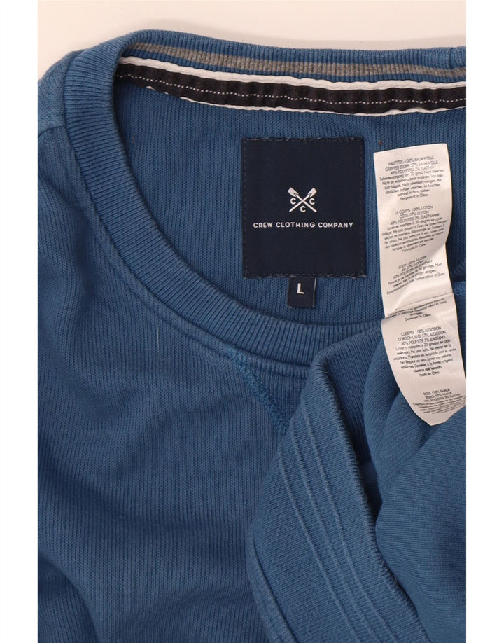 Crew Clothing Mens Crew Neck Jumper Sweater Large Blue Cotton