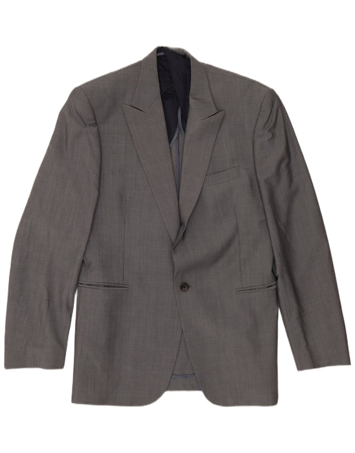REISS Mens 1 Button Blazer Jacket UK 40 Large Grey Wool