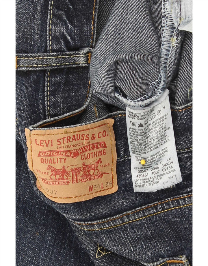 Levi's Mens 507 Bootcut Jeans W34 L34 Blue Cotton