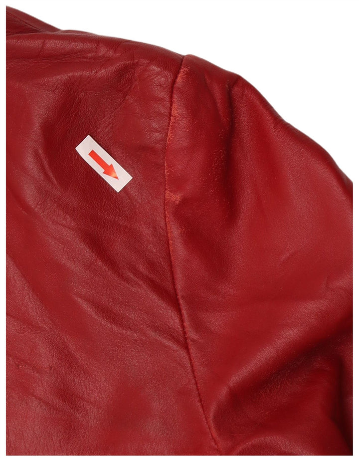 Vintage Womens Leather Jacket IT 44 Medium Red Leather