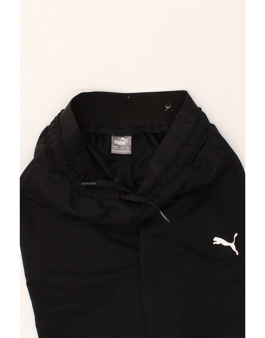 PUMA Girls Tracksuit Trousers Joggers 9-10 Years Black Polyester Vintage Puma and Second-Hand Puma from Messina Hembry 