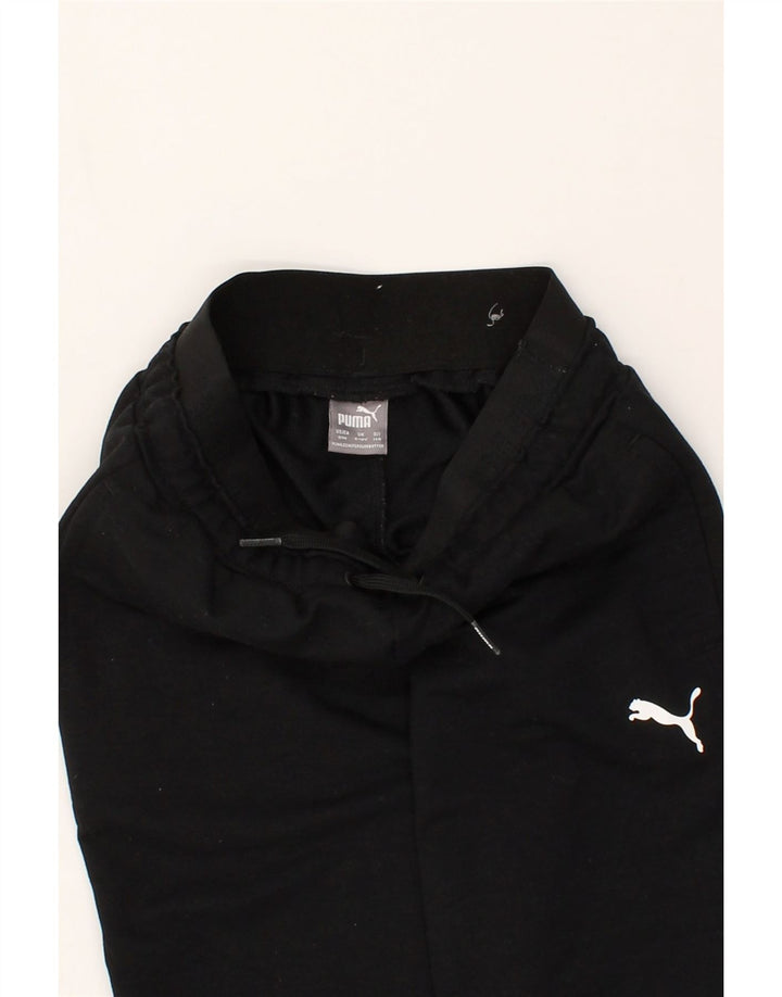 PUMA Girls Tracksuit Trousers Joggers 9-10 Years Black Polyester Vintage Puma and Second-Hand Puma from Messina Hembry 