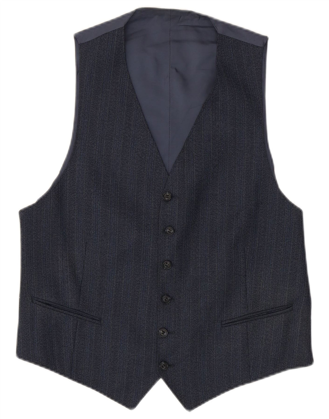 Vintage Mens Waistcoat Small Navy Blue Pinstripe