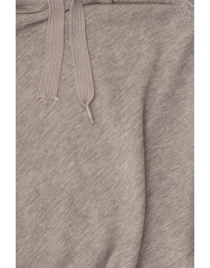 Adidas Mens Hoodie Jumper Medium Grey Flecked Cotton