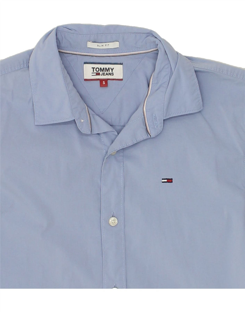 TOMMY HILFIGER Mens Slim Fit Shirt Small Blue Cotton | Vintage Tommy Hilfiger | Thrift | Second-Hand Tommy Hilfiger | Used Clothing | Messina Hembry 