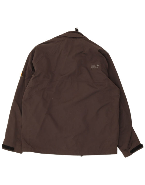 Jack Wolfskin Mens Rain Jacket UK 40/42 Large Grey Polyamide