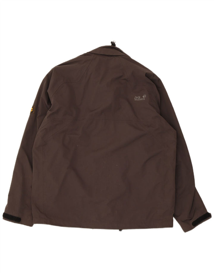 Jack Wolfskin Mens Rain Jacket UK 40/42 Large Grey Polyamide