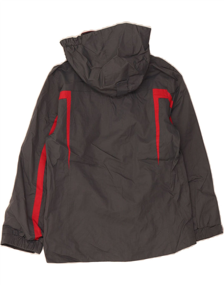 MOUNTAIN WAREHOUSE Boys Hooded Rain Jacket 9-10 Years Grey Colourblock Vintage Mountain Warehouse and Second-Hand Mountain Warehouse from Messina Hembry 