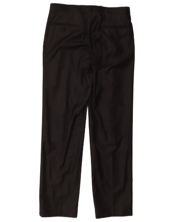 Pierre Cardin Mens Straight Suit Trousers IT 46 Small W32 L31 Black Wool