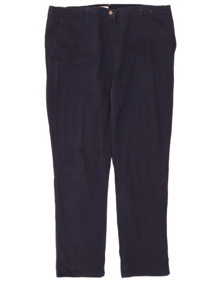 JOULES Womens Tapered Chino Trousers UK 18 XL W38 L30 Navy Blue Cotton