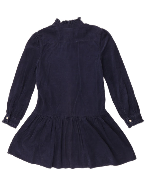 Ralph Lauren Girls Long Sleeve Drop Waist Dress 9-10 Years Navy Blue