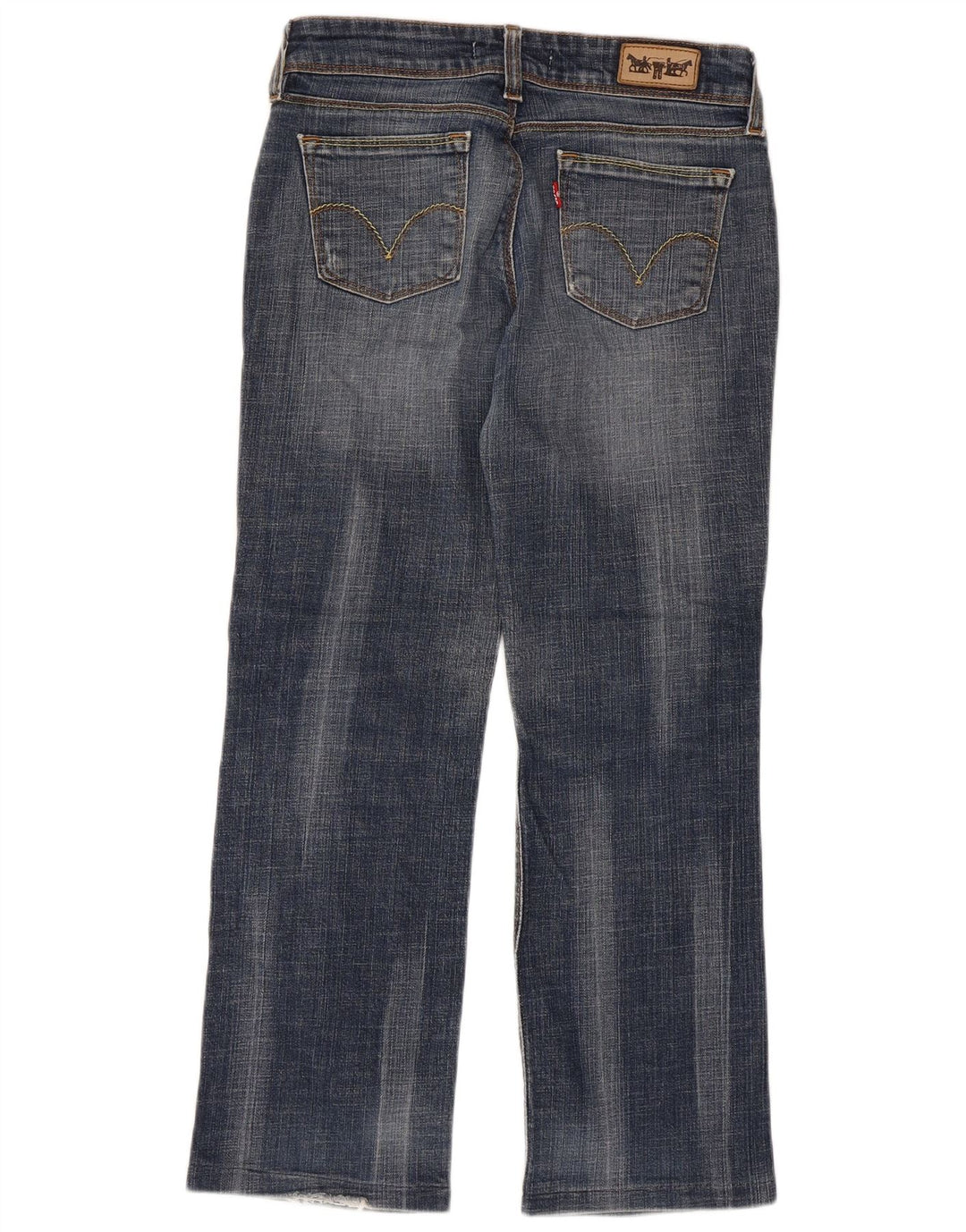 Levi's Womens 570 Crop Straight Jeans W29 L26 Blue Cotton