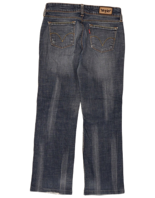 Levi's Womens 570 Crop Straight Jeans W29 L26 Blue Cotton
