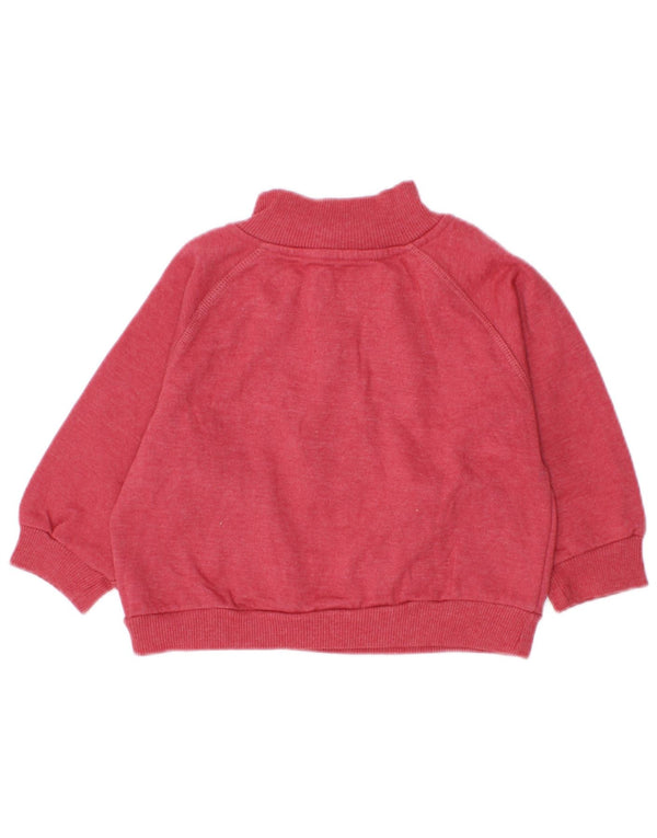 Dkny Baby Boys Graphic Zip Neck Sweatshirt Jumper 9-12 Months Red Cotton
