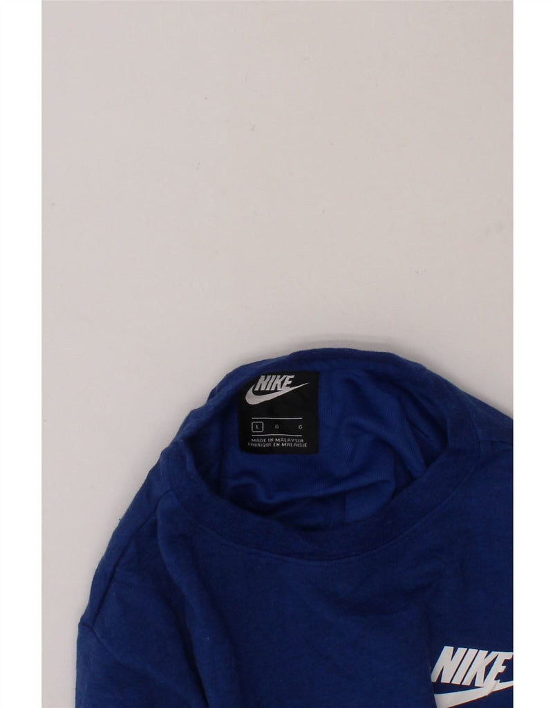 NIKE Boys Sweatshirt Jumper 12-13 Years Large Blue Colourblock Cotton Vintage Nike and Second-Hand Nike from Messina Hembry 