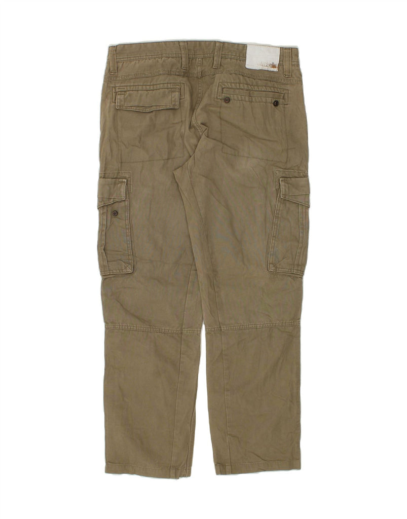 CELIO Mens Straight Cargo Trousers W36 L30 Khaki Cotton Vintage Celio and Second-Hand Celio from Messina Hembry 