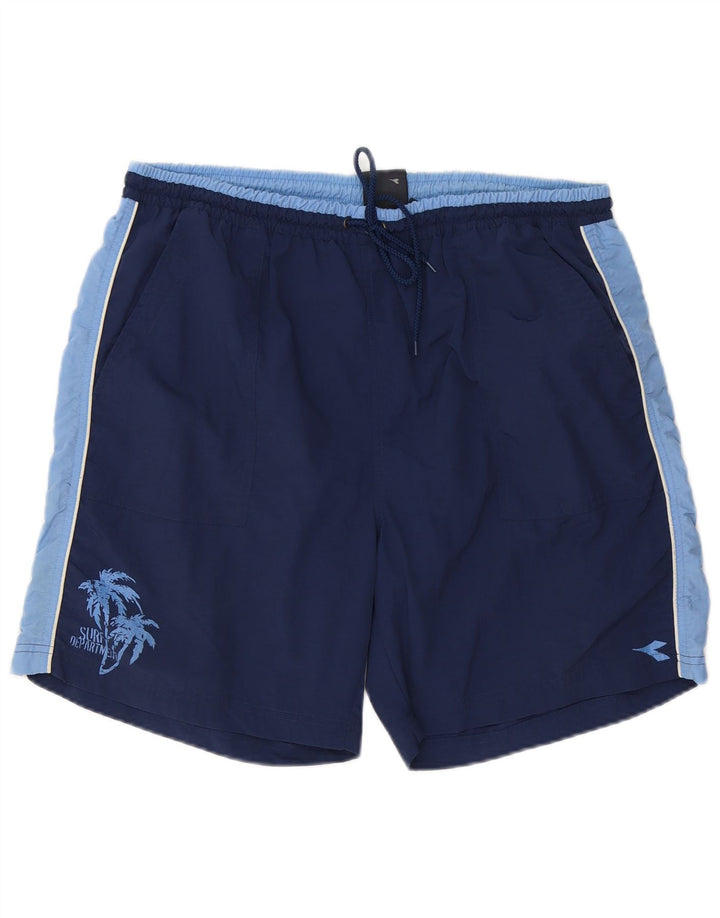 DIADORA Mens Swimming Shorts 2XL  Navy Blue Colourblock Polyester