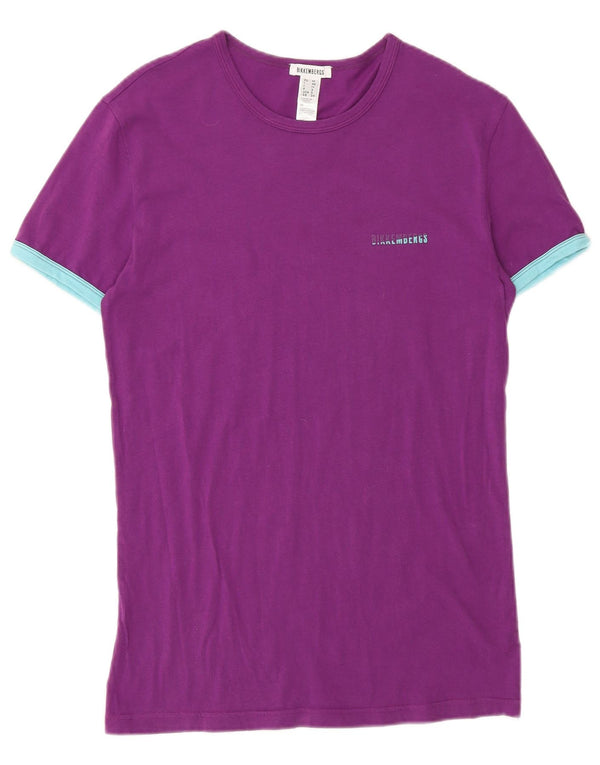Bikkembergs Mens T-Shirt Top UK 34 XS Purple Cotton