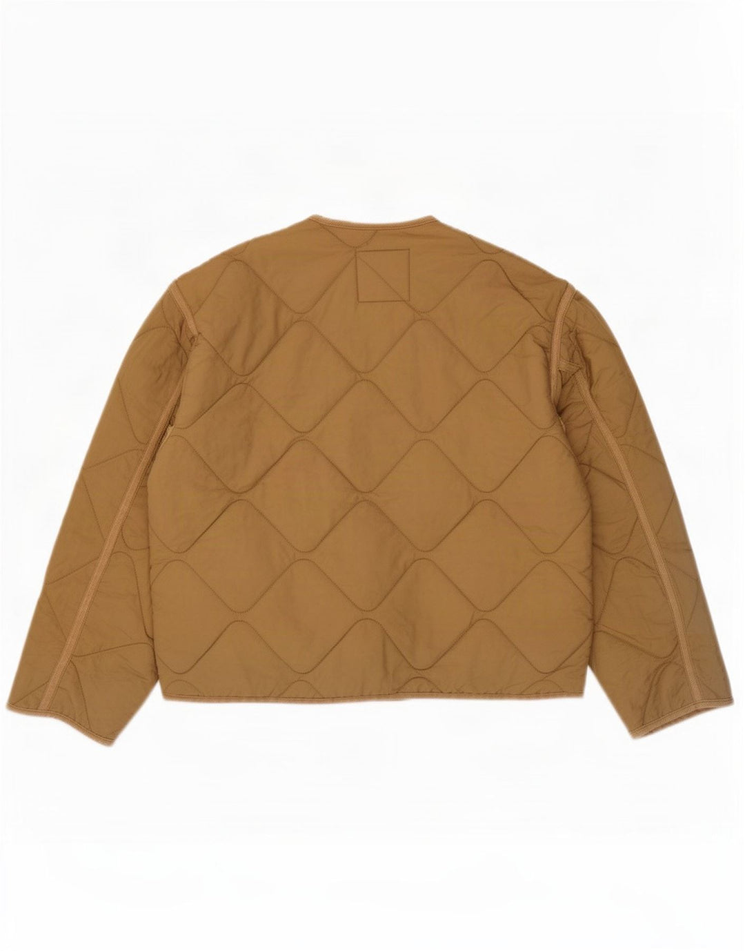Zara Womens Oversized Quilted Jacket UK 10 Small Beige Polyester