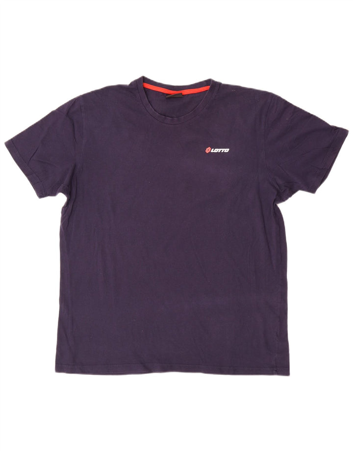 Lotto Mens T-Shirt Top XL Navy Blue Cotton