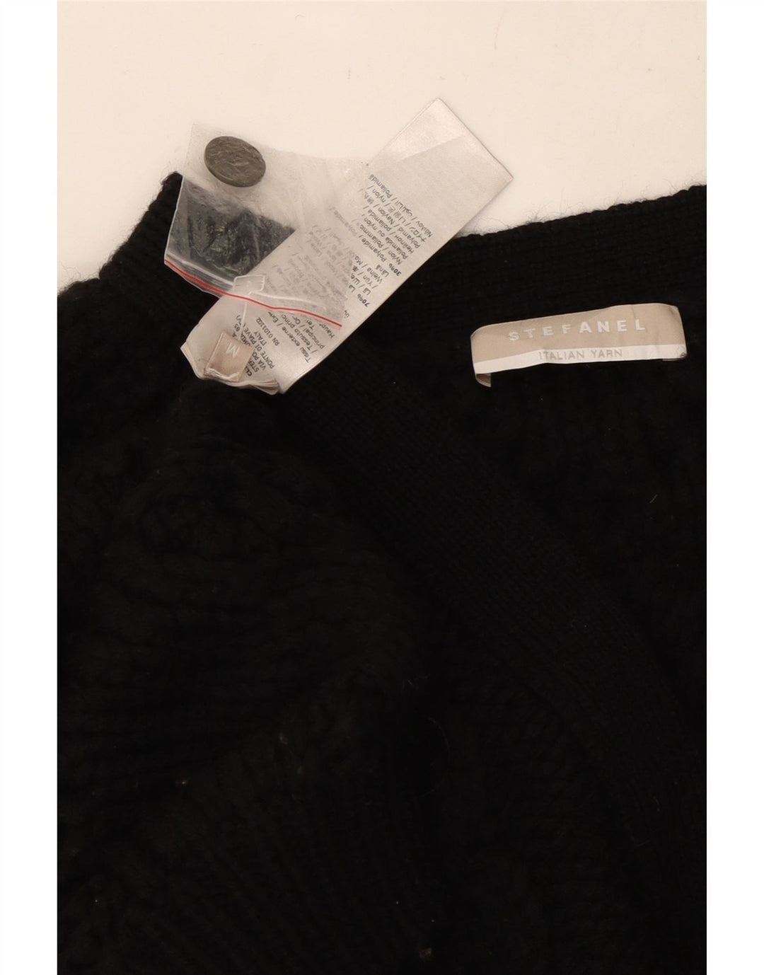 Stefanel Womens Cardigan Sweater UK 14 Medium Black Wool