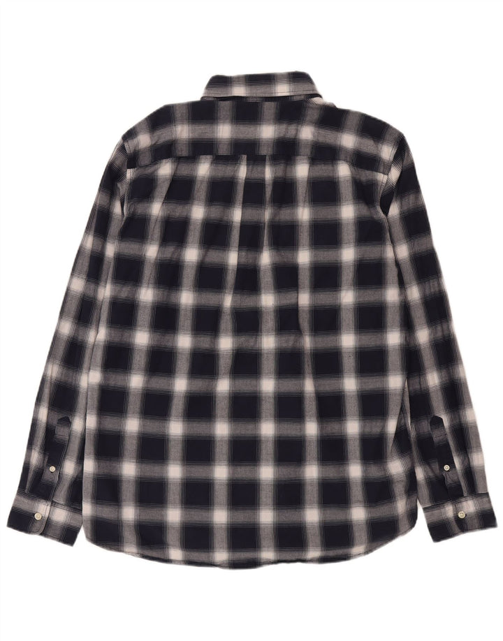 Gap Mens Standard Fit Shirt Large Navy Blue Check Cotton