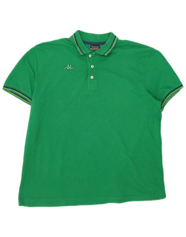 Kappa Mens Polo Shirt 3XL Green Striped
