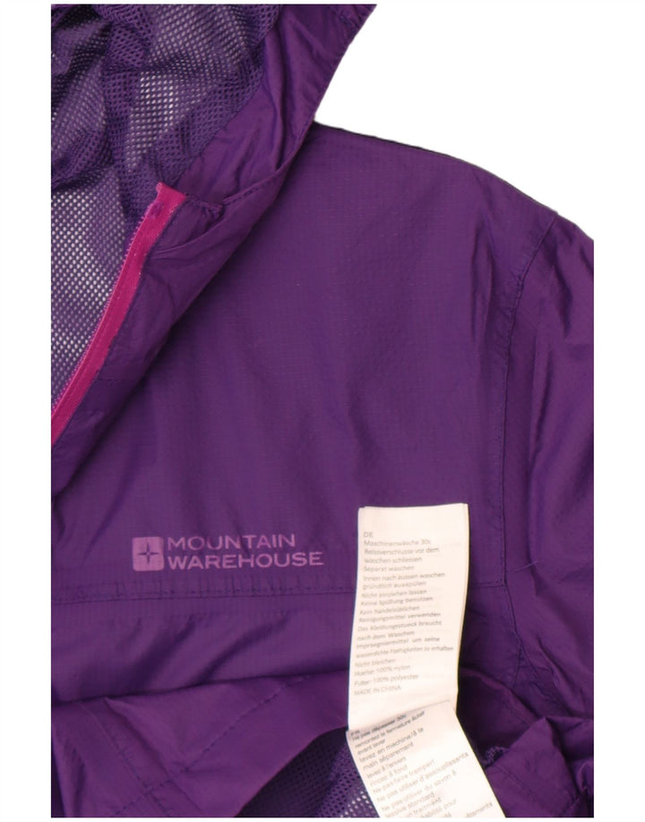Mountain Warehouse Womens Hooded Rain Jacket UK 10 Small Purple Polyester