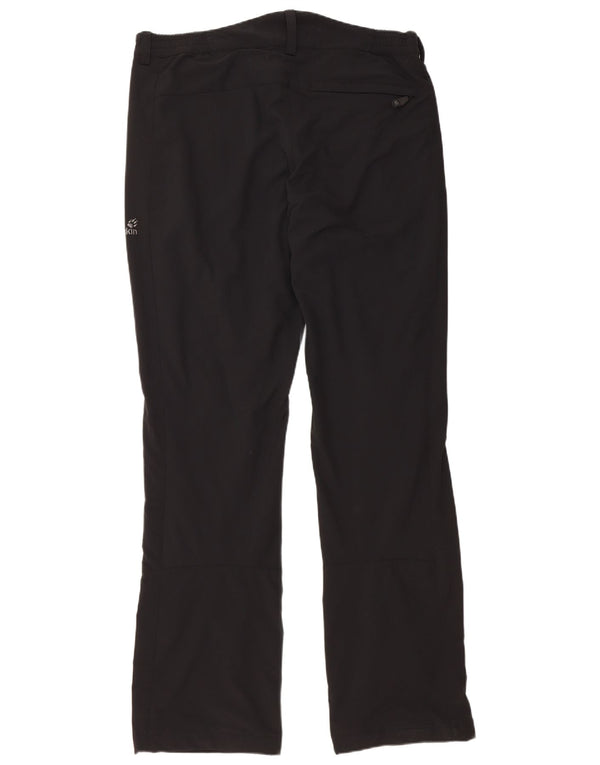 JACK WOLFSKIN Mens Straight Windbreaker Trousers Large W35 L35 Black
