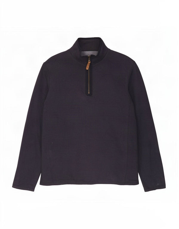 Mountain Warehouse Mens Zip Neck Sweatshirt Jumper Medium Navy Blue Cotton