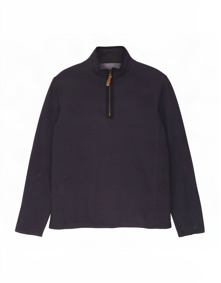 Mountain Warehouse Mens Zip Neck Sweatshirt Jumper Medium Navy Blue Cotton