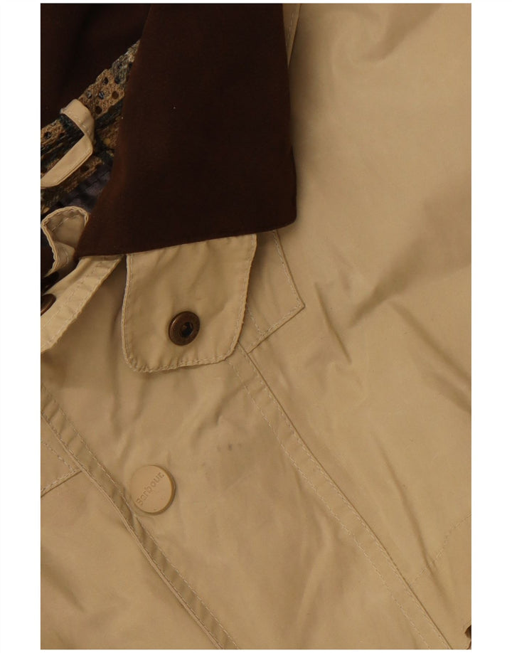 BARBOUR Mens Hooded Utility Jacket UK 36 Small Beige Cotton