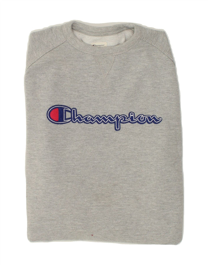 CHAMPION Mens Graphic Sweatshirt Jumper Medium Grey Cotton Vintage Champion and Second-Hand Champion from Messina Hembry 